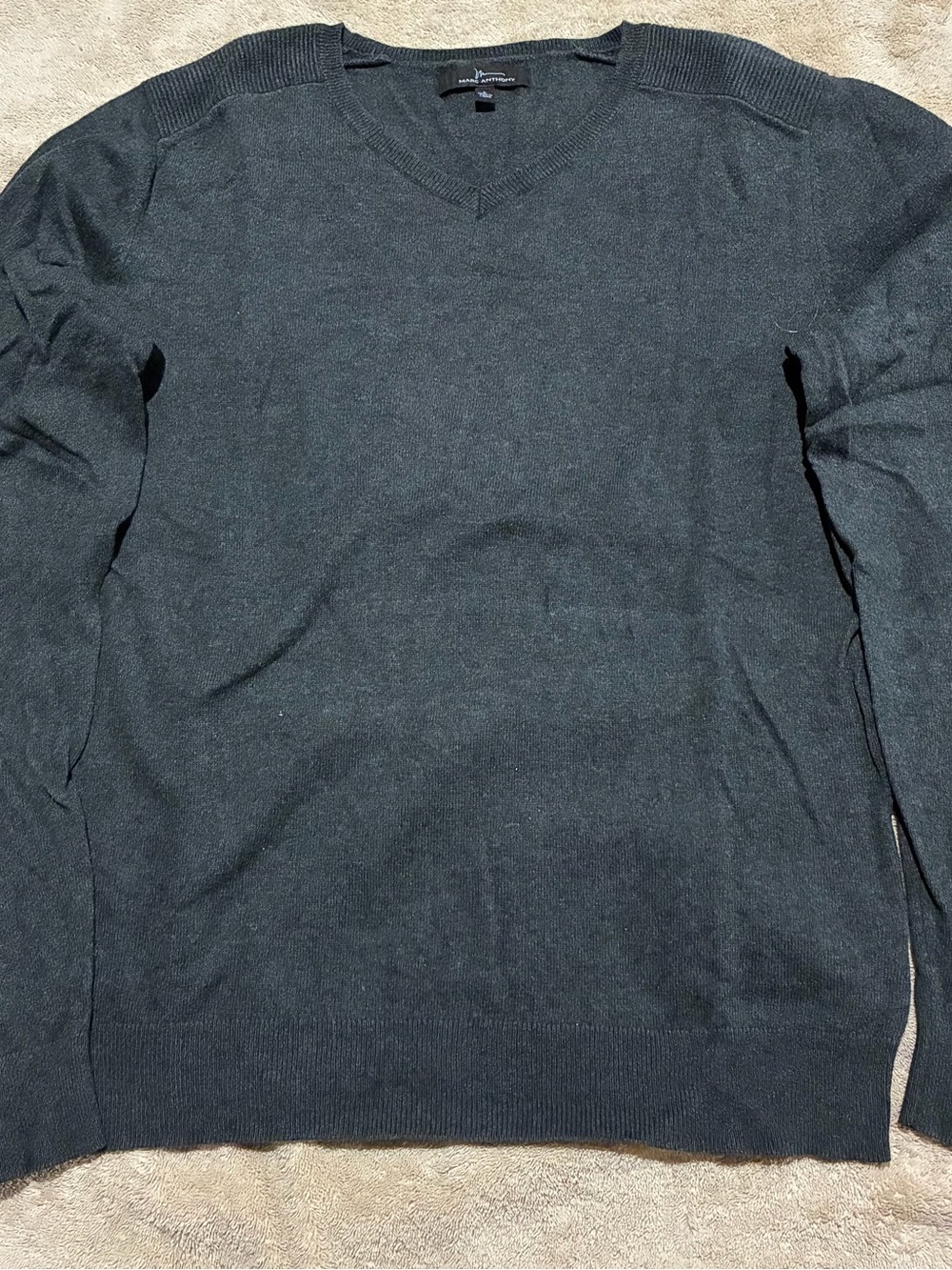 Marc Anthony Men's V-Neck Sweater in Charcoal Gray